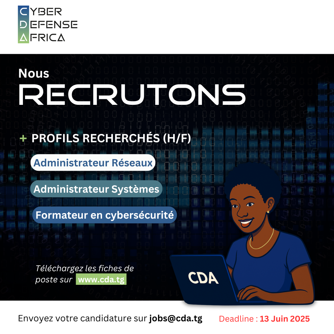 Lire la suite à propos de l’article Cyber Defense Africa recrute des profils techniques en cybersécurité